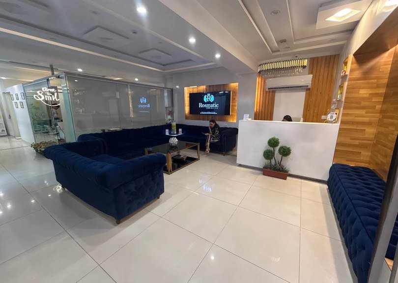 Modern hospital reception area